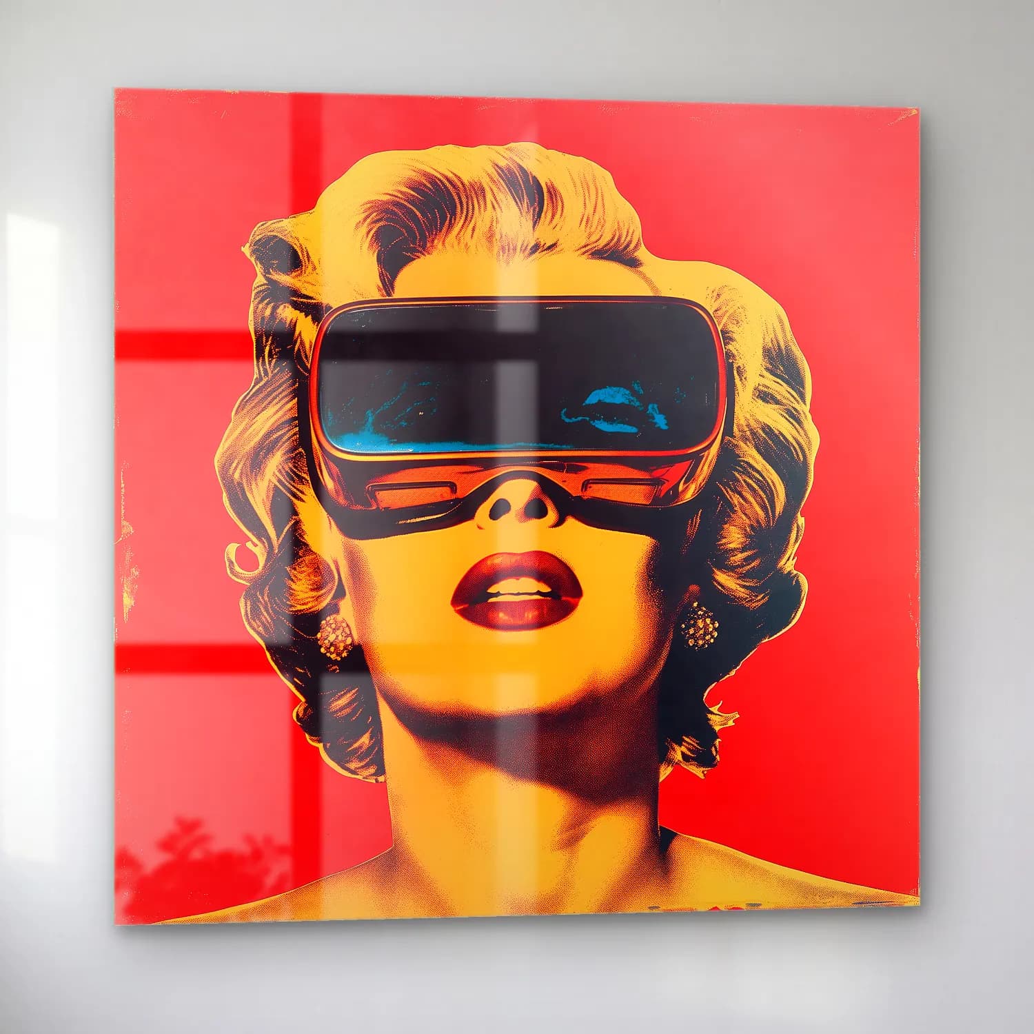 Pop Art Moda İllüstrasyonu No. 26 cam tablo — sol açıdan görünüm