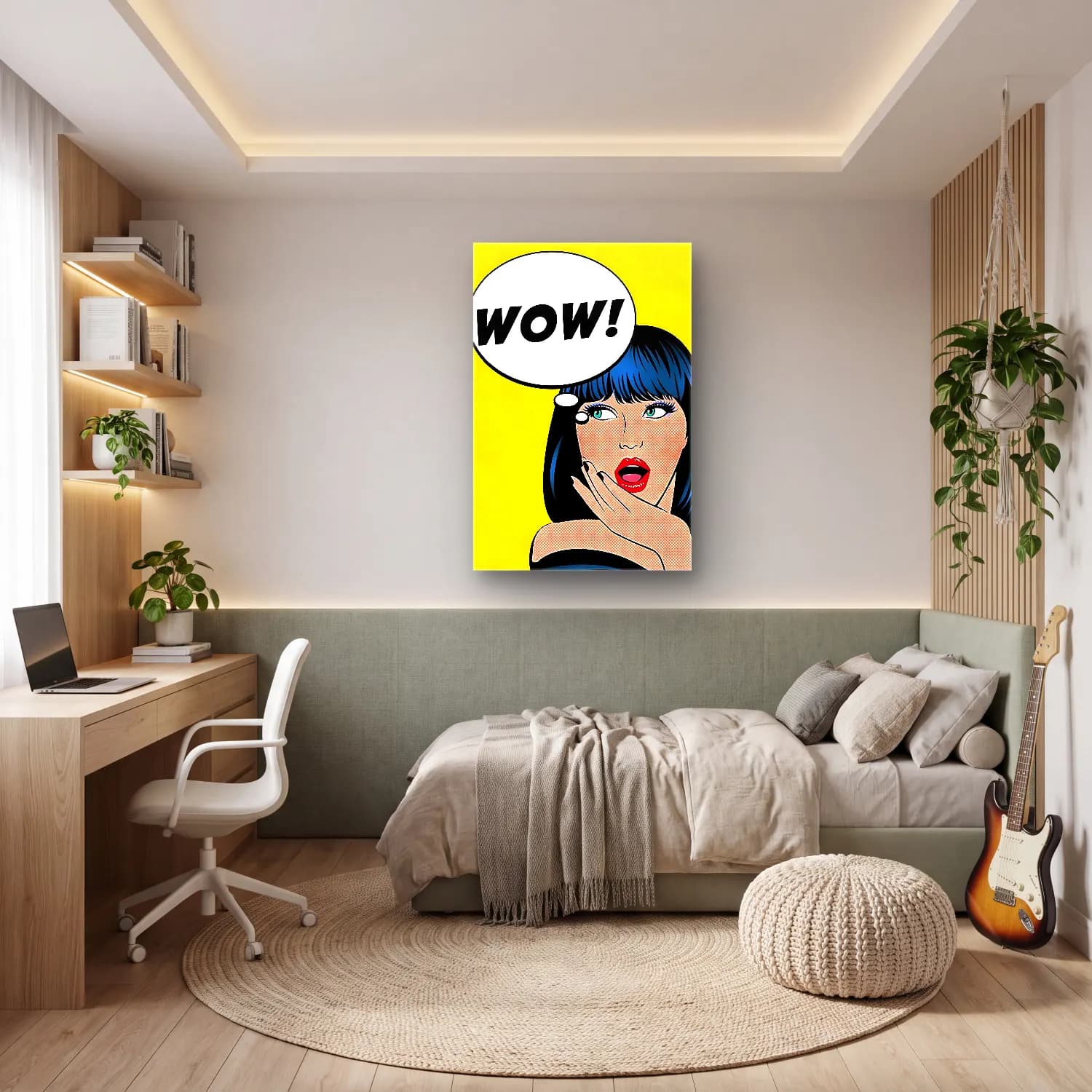 Pop Art Moda İllüstrasyonu No. 28 cam tablo — genç odasında