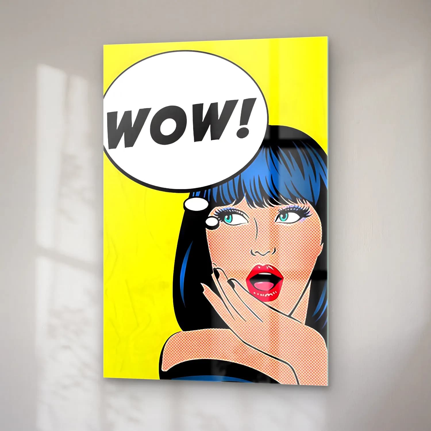 Pop Art Moda İllüstrasyonu No. 28 cam tablo — sağ açıdan görünüm
