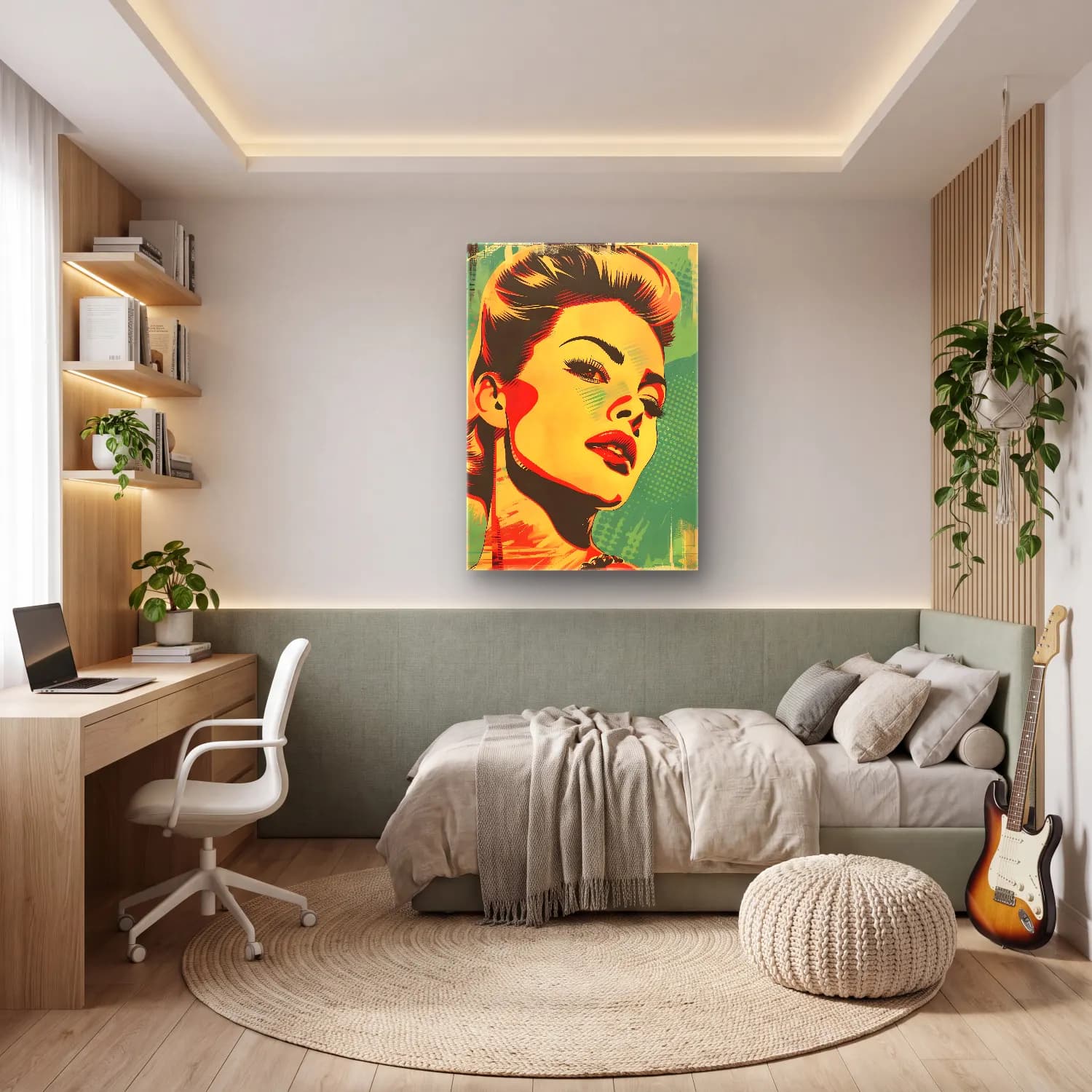 Pop Art Moda İllüstrasyonu No. 30 cam tablo — genç odasında