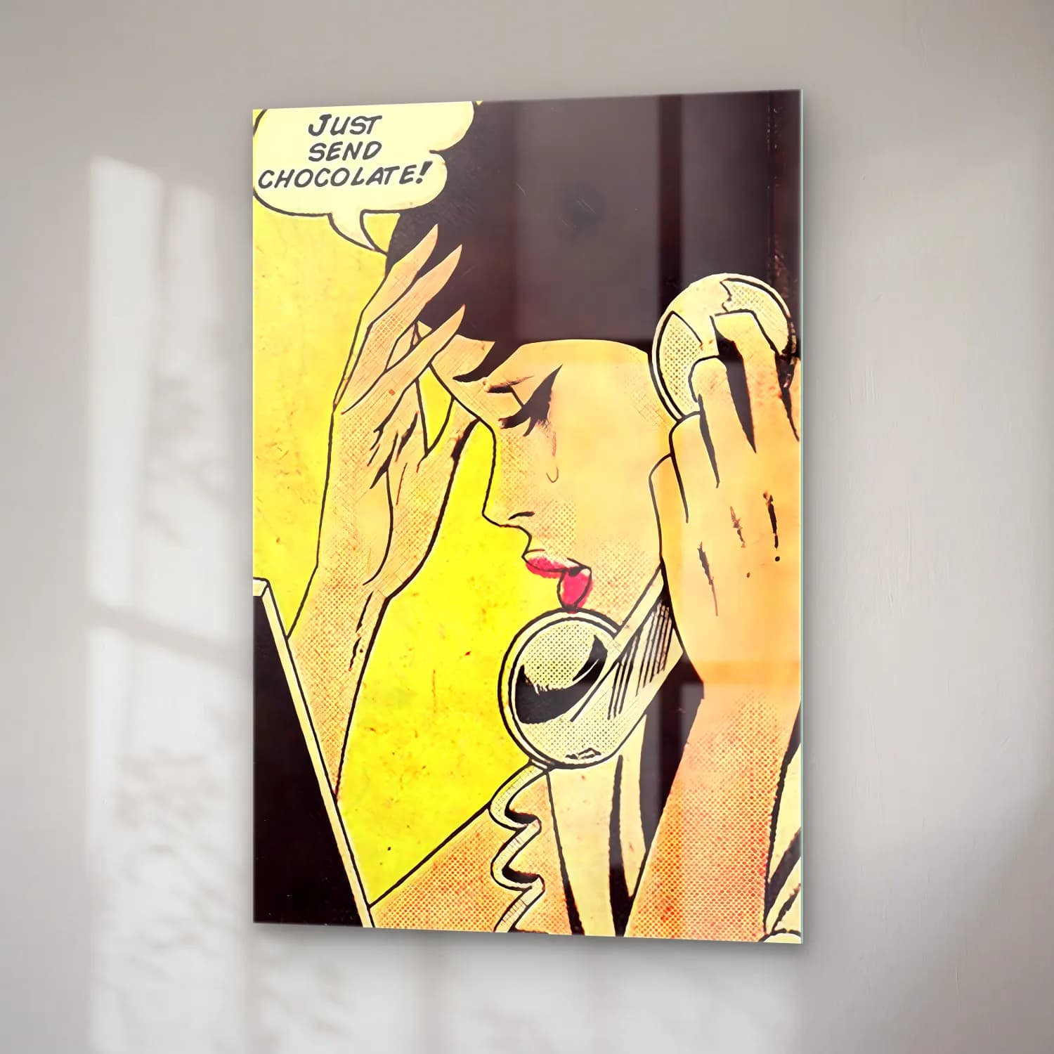 Vintage Kitap Okuyan Kadın No. 8 cam tablo — sağ açıdan görünüm