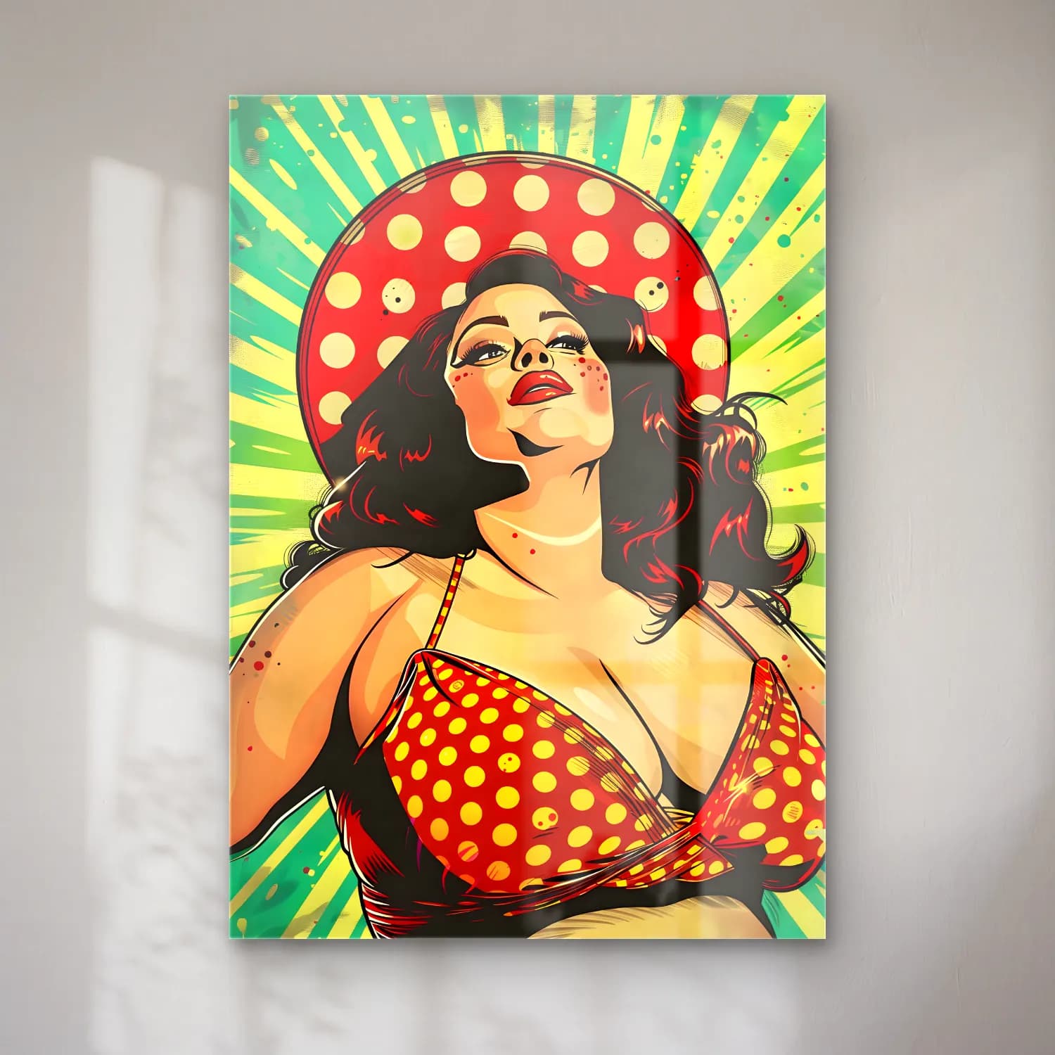 Pop Art Şapkalı Kadın No. 13 cam tablo — Pop Art Şapkalı Kadın No. 13 — pop art şapkalı kadın
