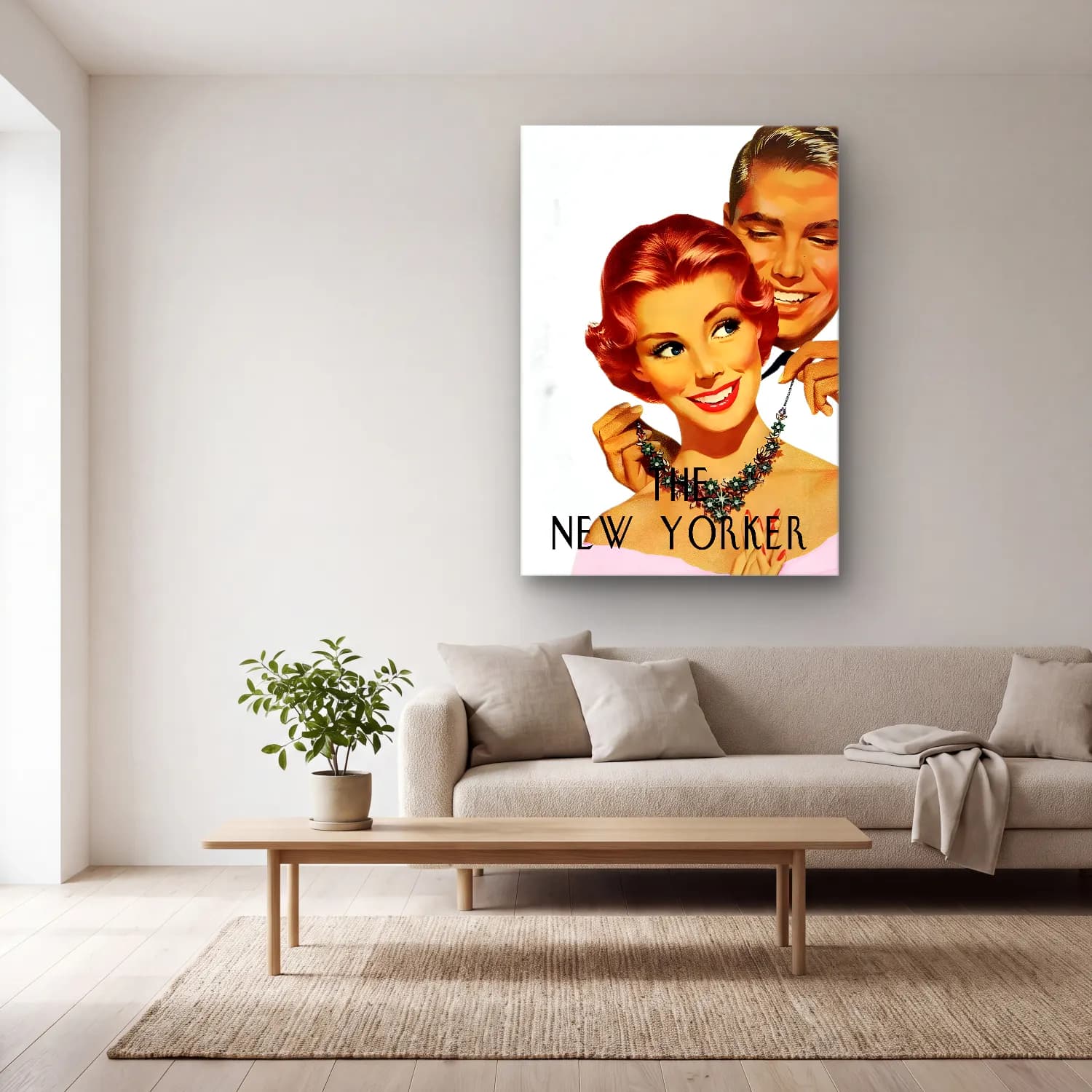 RETRO - TRENDY – Moda İllüstrasyonu cam tablo — açık renk salonda
