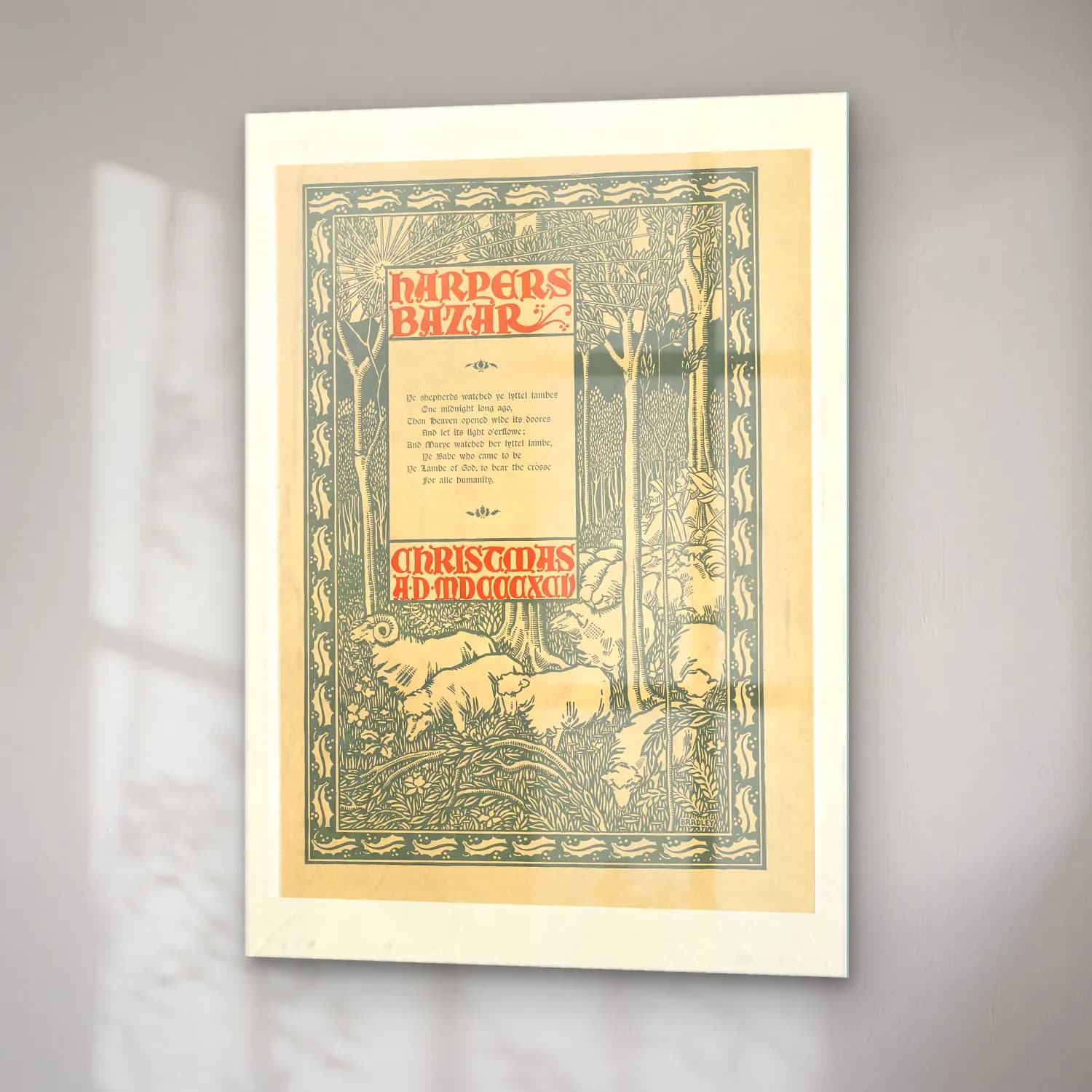 Vintage Poster Kitaplar – Bej Tonlar cam tablo — sağ açıdan görünüm