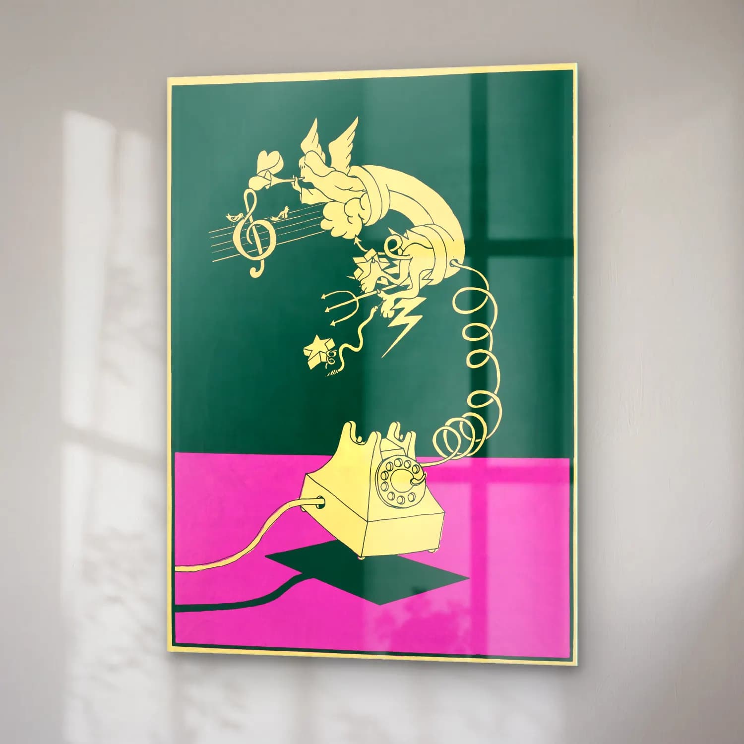 Vintage Poster Piyano No. 6 cam tablo — sağ açıdan görünüm