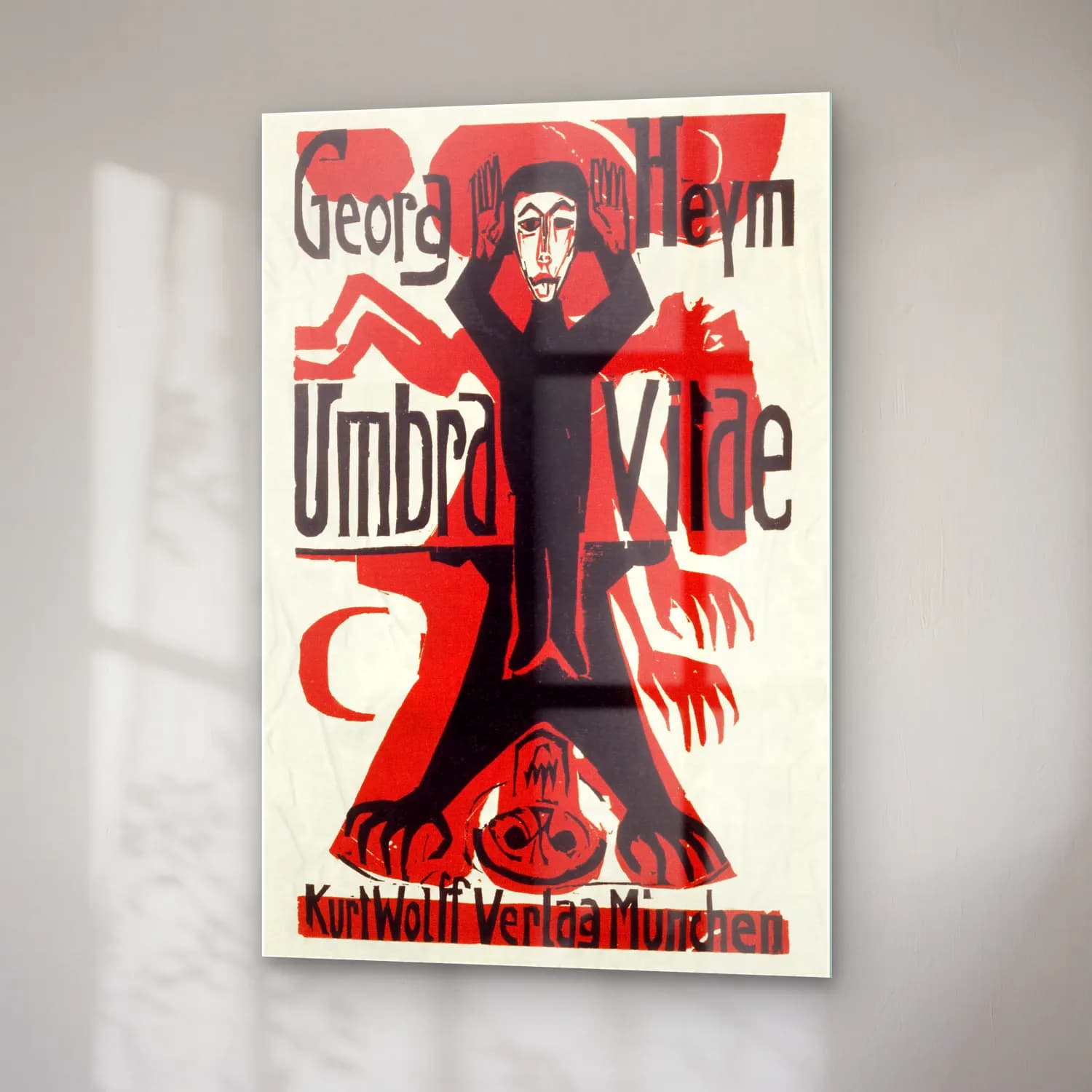Vintage Poster Yazılı Tasarım No. 59 cam tablo — sağ açıdan görünüm