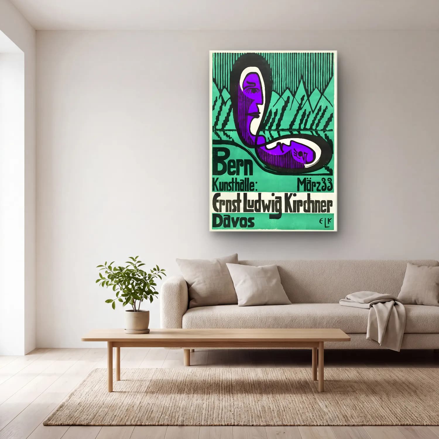 Vintage Poster Şapkalı Kadın No. 9 cam tablo — açık renk salonda