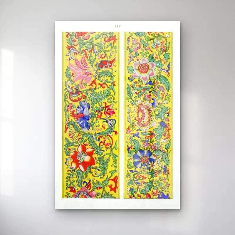 Maksimalist Çiçek Deseni No. 44 cam tablo — Maksimalist Çiçek Deseni No. 44 — maksimalist çiçek deseni