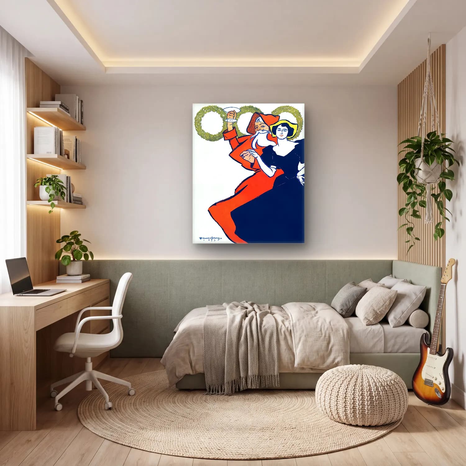 Vintage Poster Dansçılar No. 13 cam tablo — genç odasında