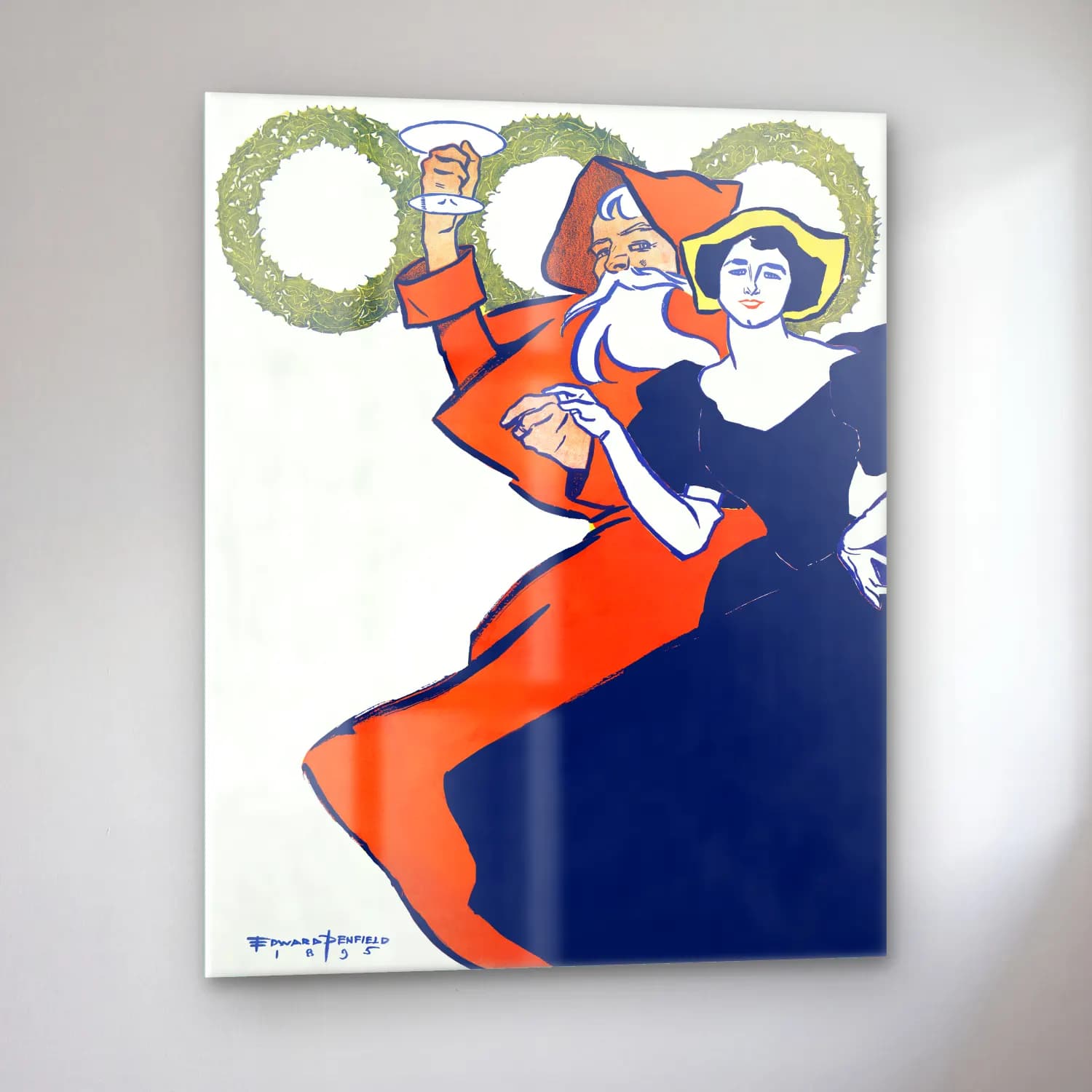 Vintage Poster Dansçılar No. 13 cam tablo — sol açıdan görünüm