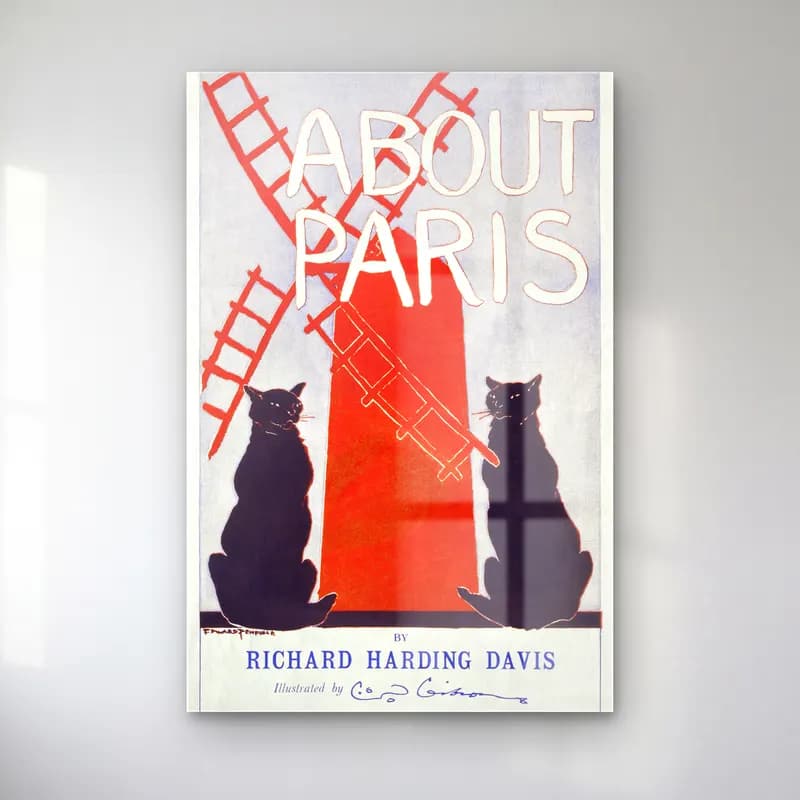 Vintage Poster Paris ve Eyfel Kulesi No. 3 cam tablo — Vintage Poster Paris ve Eyfel Kulesi No. 3 — vintage poster paris ve eyfel kulesi