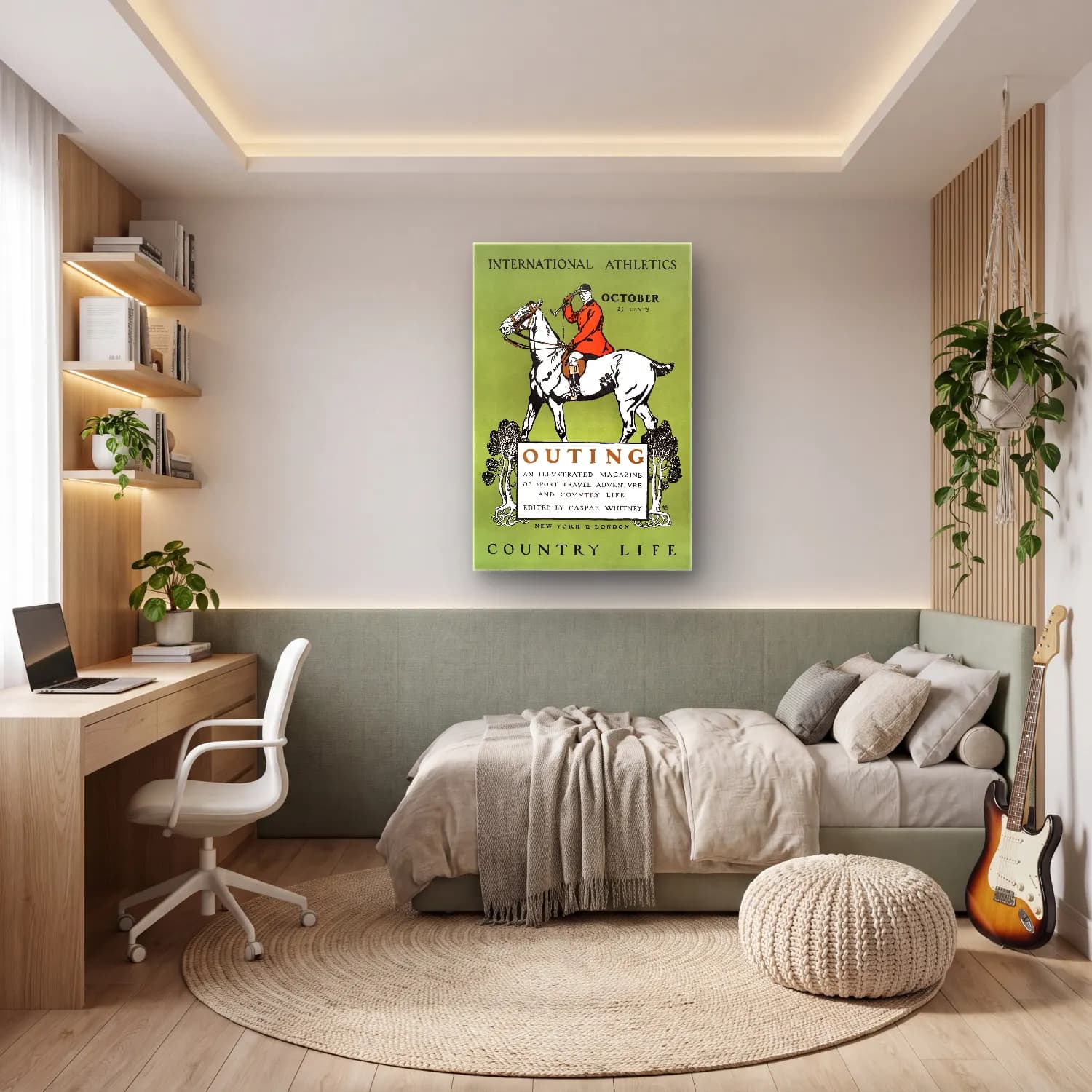 Vintage Poster Atlı No. 5 cam tablo — genç odasında
