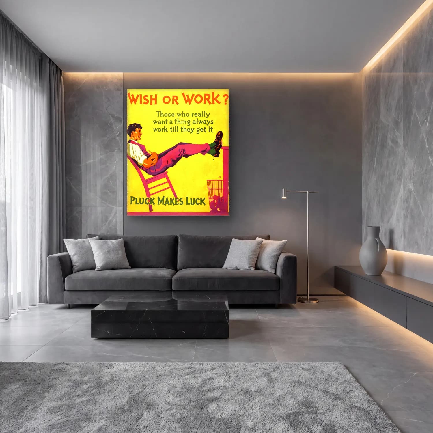 Vintage Poster Ördekler – Mor Tonlar cam tablo — lüks salon duvarında