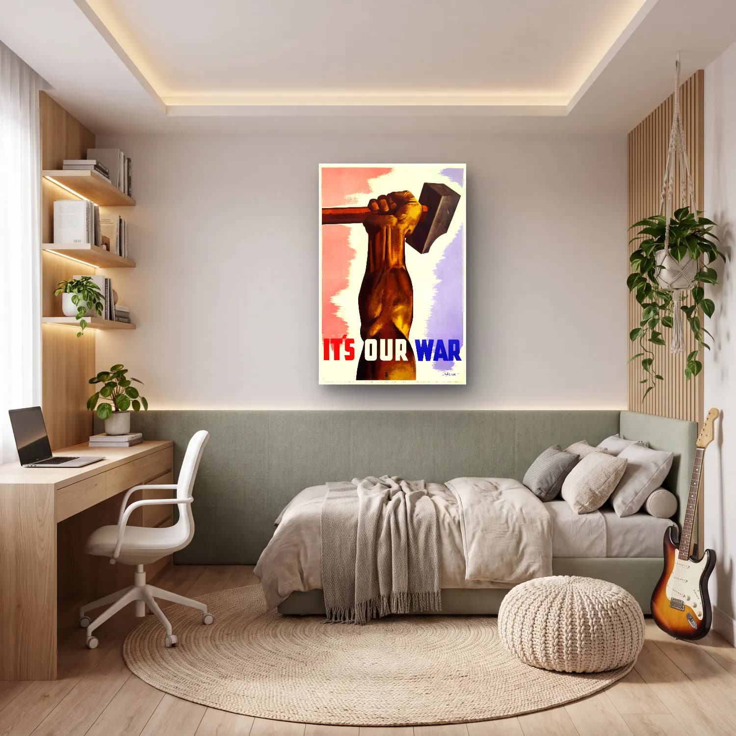 Vintage Poster Şövalye No. 4 cam tablo — genç odasında