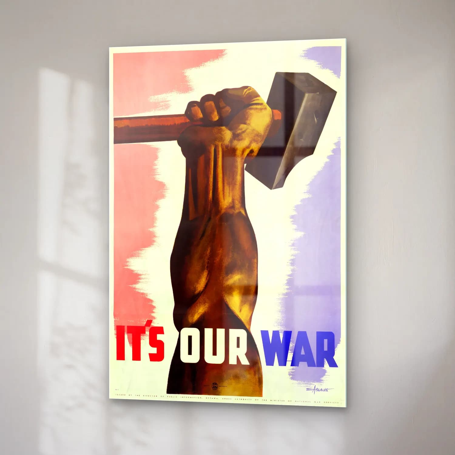 Vintage Poster Şövalye No. 4 cam tablo — sağ açıdan görünüm