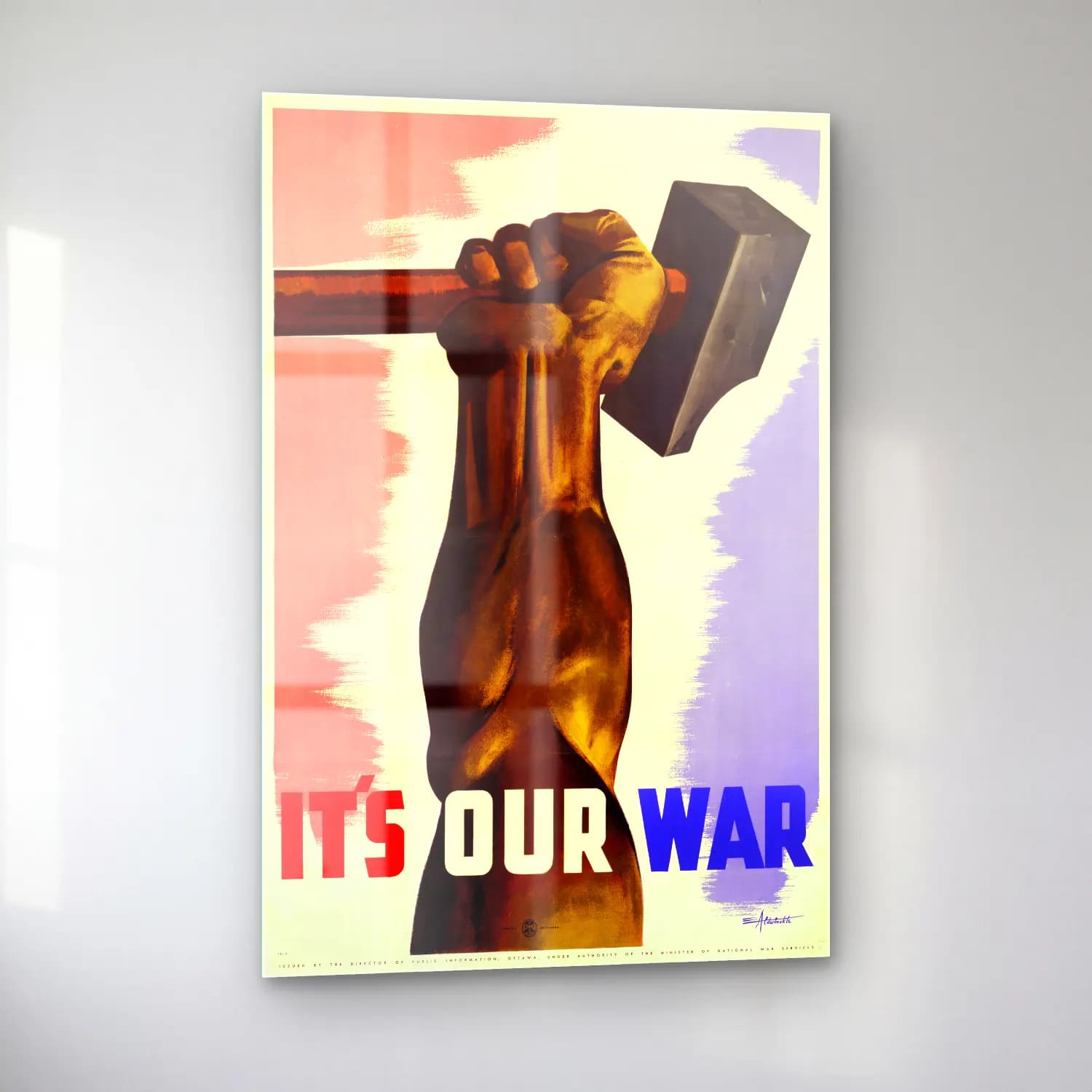 Vintage Poster Şövalye No. 4 cam tablo — sol açıdan görünüm