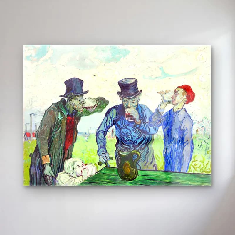 Vincent Van Gogh – The Drinkers cam tablo — Vincent Van Gogh – The Drinkers — empresyonist kadeh şarap