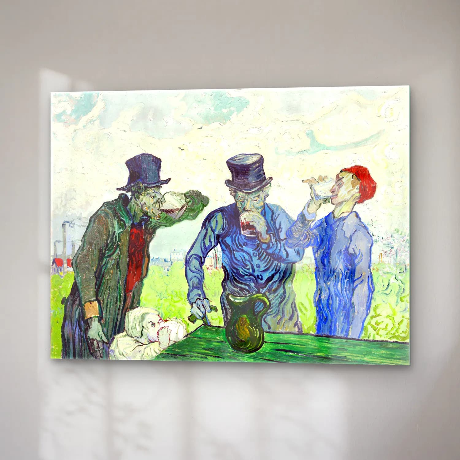 Vincent Van Gogh – The Drinkers cam tablo — sağ açıdan görünüm
