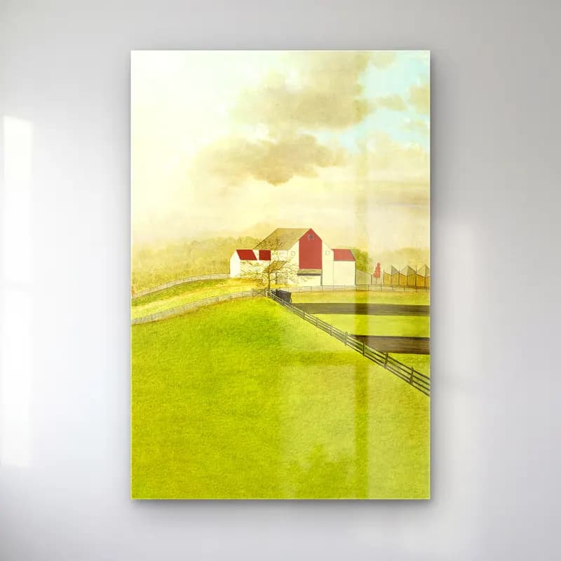 Suluboya Kır Evi No. 30 cam tablo — Suluboya Kır Evi No. 30 — suluboya kır evi
