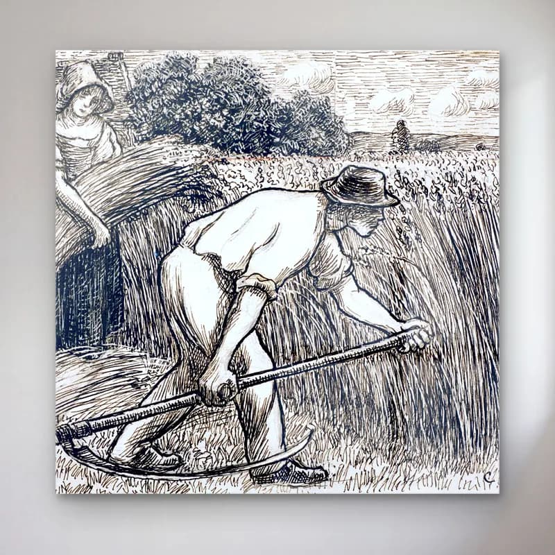 Vintage Buğday Tarlası – Siyah Beyaz Tonlar cam tablo — Vintage Buğday Tarlası – Siyah Beyaz Tonlar — vintage buğday tarlası