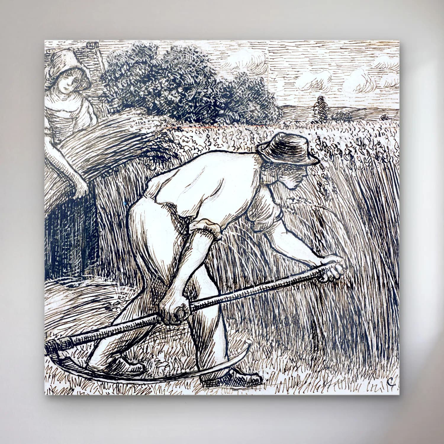 Vintage Buğday Tarlası – Siyah Beyaz Tonlar cam tablo — Vintage Buğday Tarlası – Siyah Beyaz Tonlar — vintage buğday tarlası
