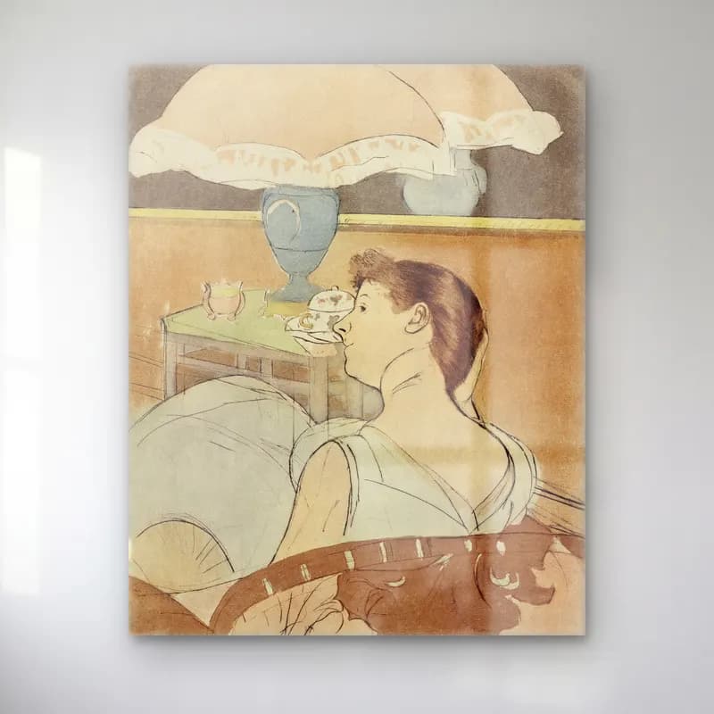 Mary Cassatt – The Lamp cam tablo — Mary Cassatt – The Lamp — vintage kitap okuyan kadın