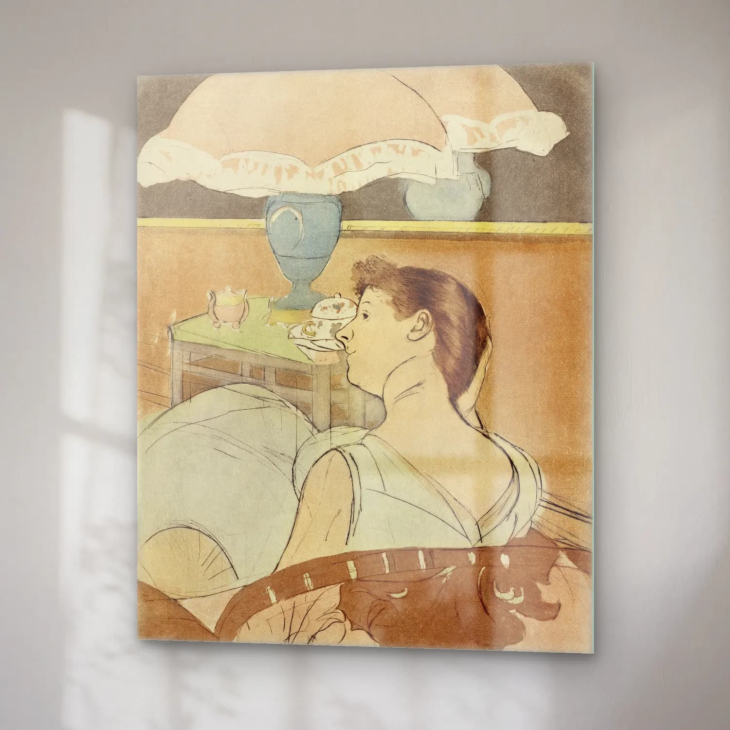 Mary Cassatt – The Lamp cam tablo — sağ açıdan görünüm