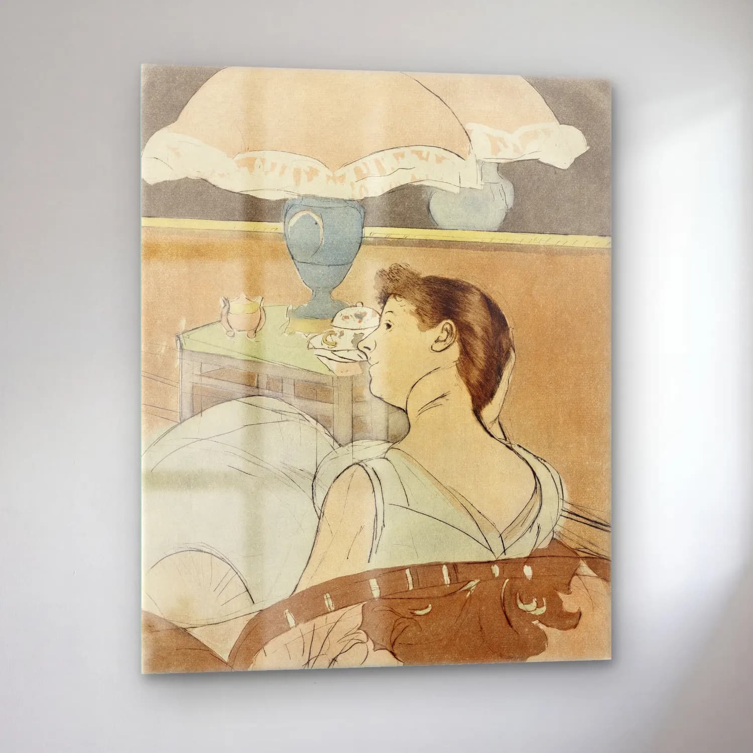 Mary Cassatt – The Lamp cam tablo — sol açıdan görünüm