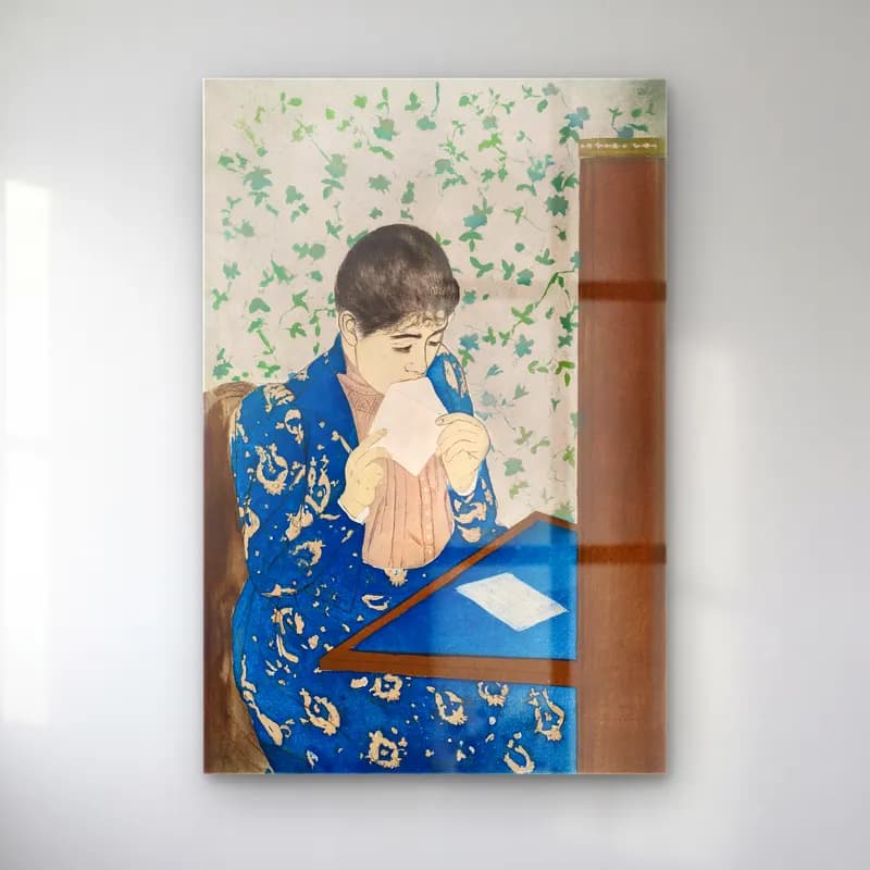 Mary Cassatt – The Letter cam tablo — Mary Cassatt – The Letter — japon baskı kitap okuyan kadın