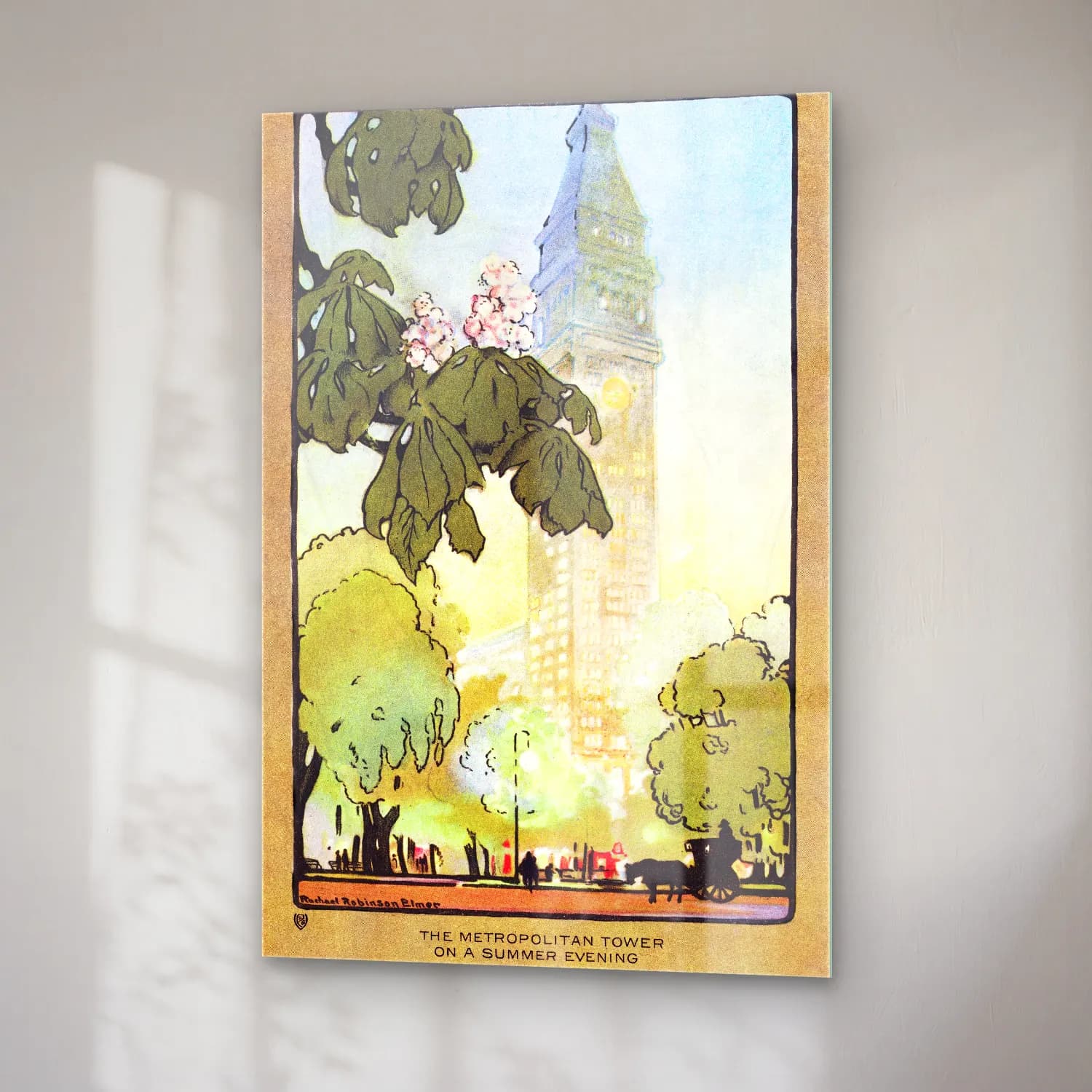 Robinson Elmer – The Metropolitan Tower on A Summer Evening from Art–Lovers… cam tablo — sağ açıdan görünüm
