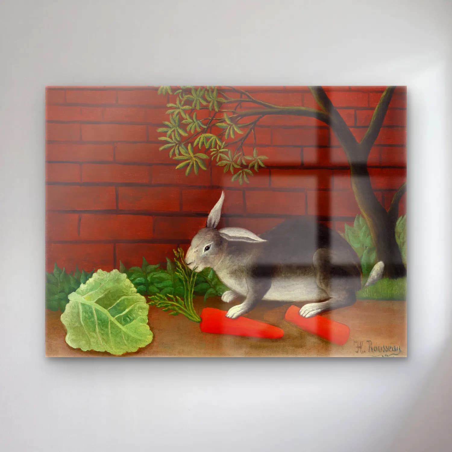 Henri Rousseau – The Rabbit s Meal (Le Repas du lapin) cam tablo — Henri Rousseau – The Rabbit s Meal (Le Repas du lapin) — yağlı boya tavşan
