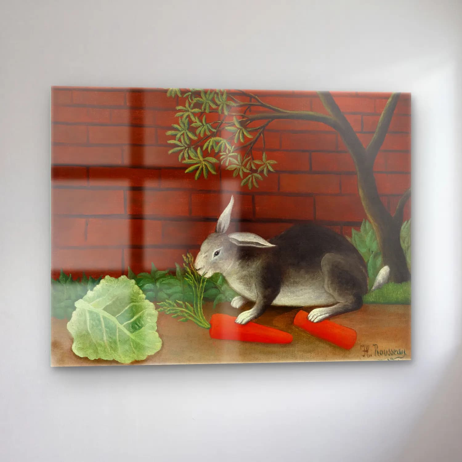 Henri Rousseau – The Rabbit s Meal (Le Repas du lapin) cam tablo — sol açıdan görünüm