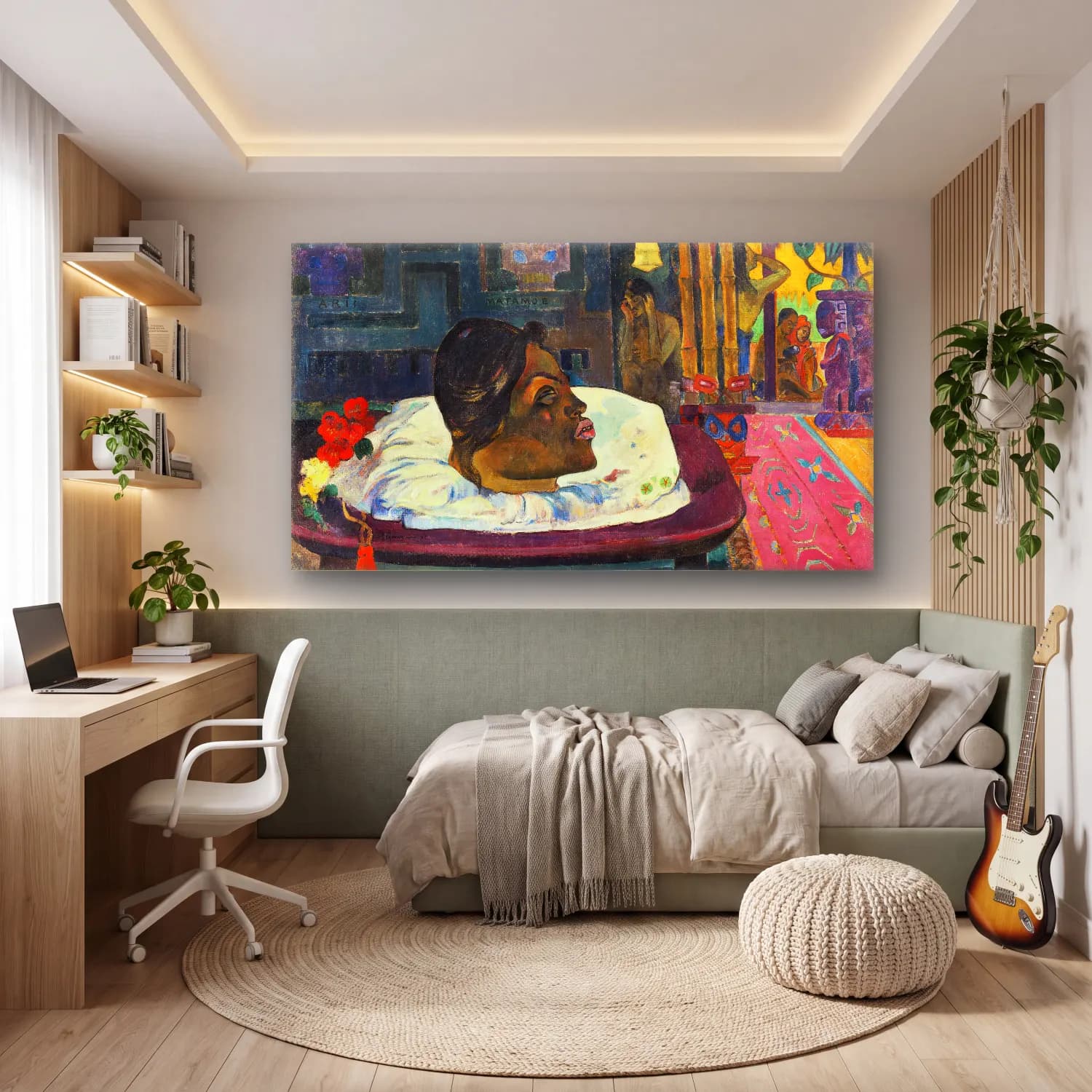 Paul Gauguin – The Royal End (Arii Matamoe) cam tablo — genç odasında