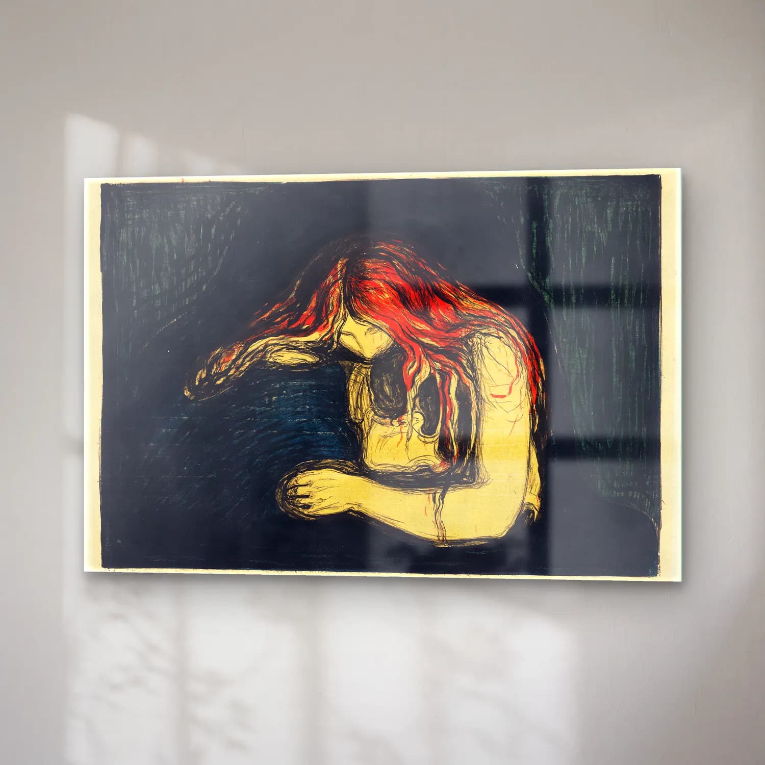 Edvard Munch – The Vampire II (ca. 1895–1902) cam tablo — sağ açıdan görünüm