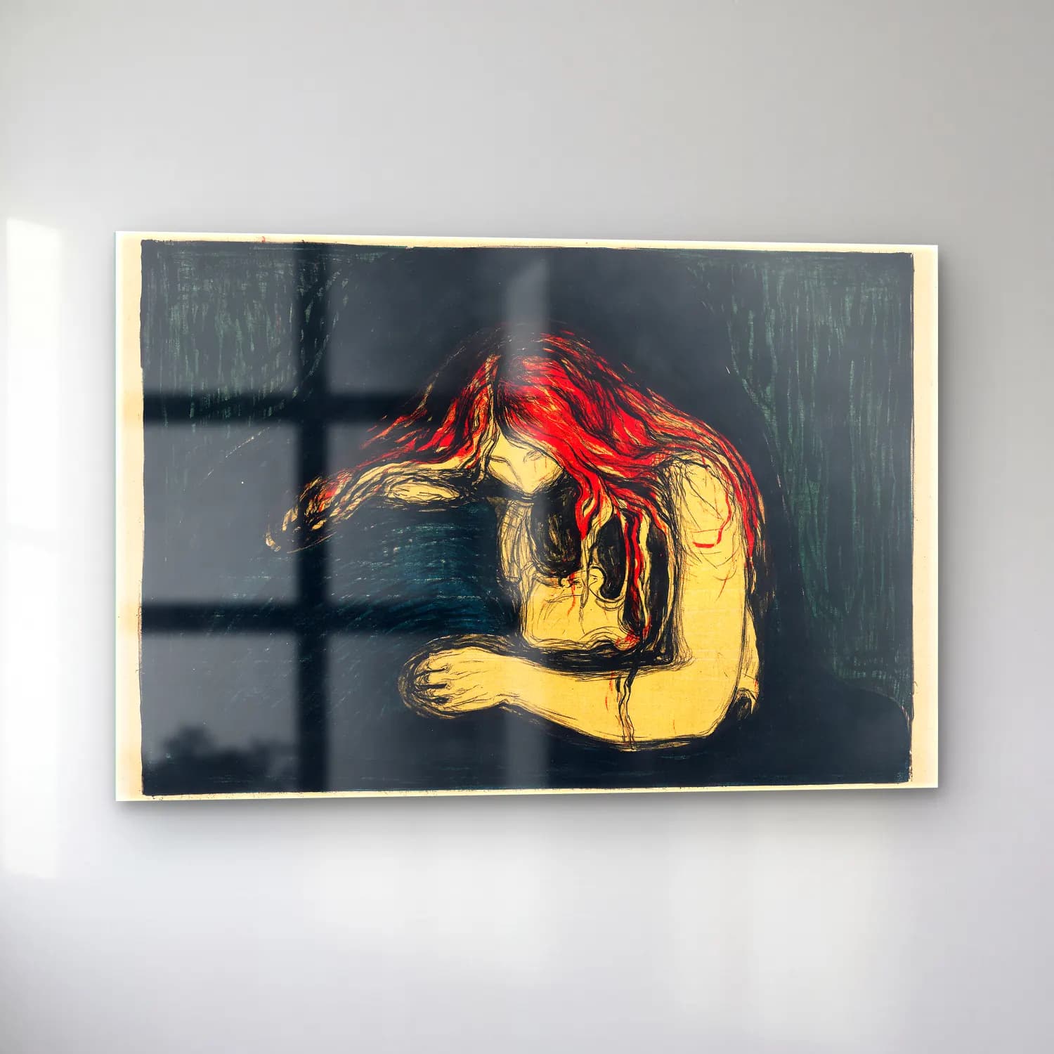 Edvard Munch – The Vampire II (ca. 1895–1902) cam tablo — sol açıdan görünüm