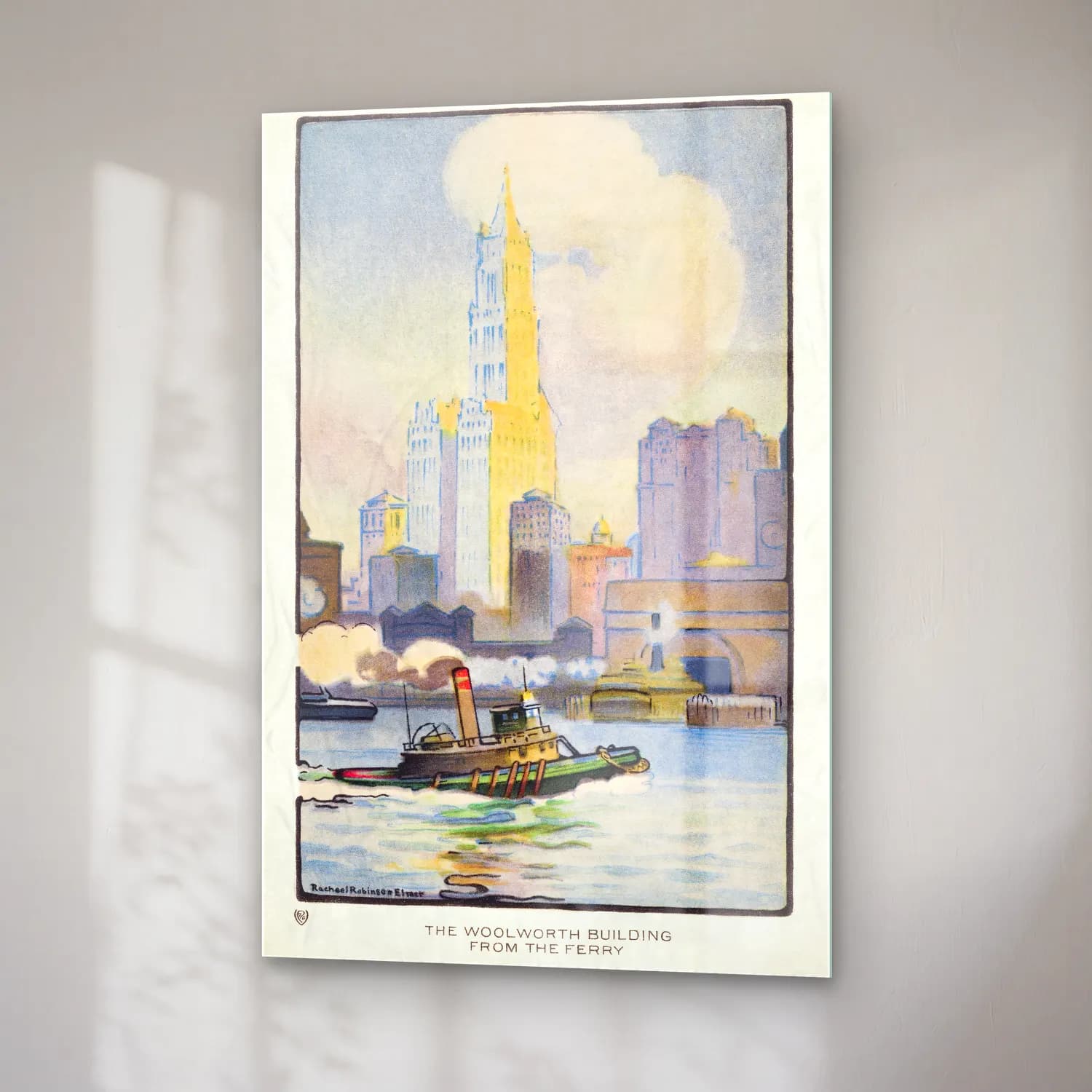 Rachael Robinson Elmer – The Woolworth Building from the Ferry from Art–Lovers New… cam tablo — sağ açıdan görünüm