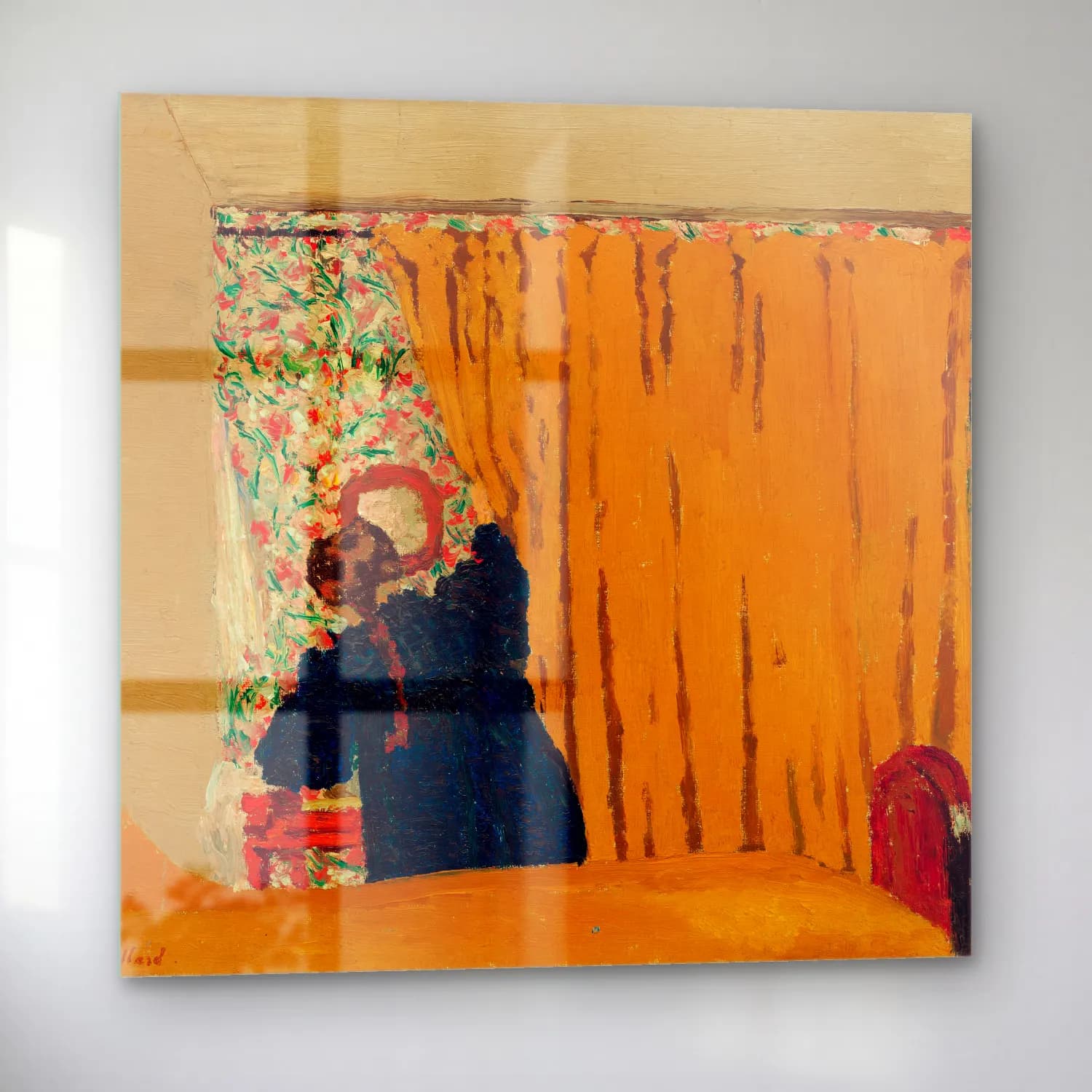 Edouard Vuillard – The Yellow Curtain (ca. 1893) cam tablo — sol açıdan görünüm