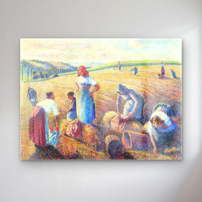Camille Pissarro – The gleaners – Pastel Tonlar cam tablo — Camille Pissarro – The gleaners – Pastel Tonlar — empresyonist buğday tarlası