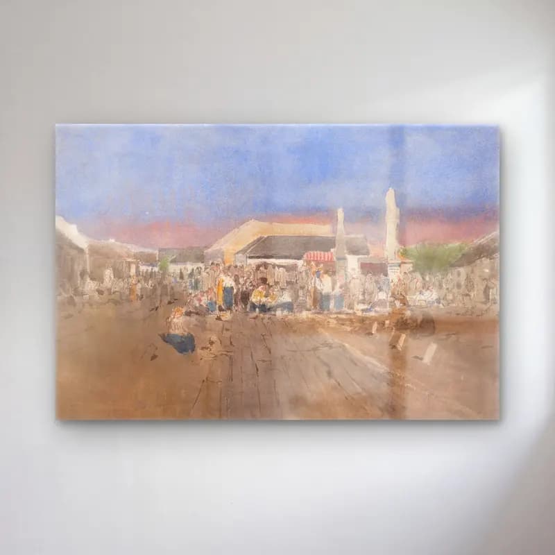 Suluboya Çiçek Pazarı No. 6 cam tablo — Suluboya Çiçek Pazarı No. 6 — suluboya çiçek pazarı