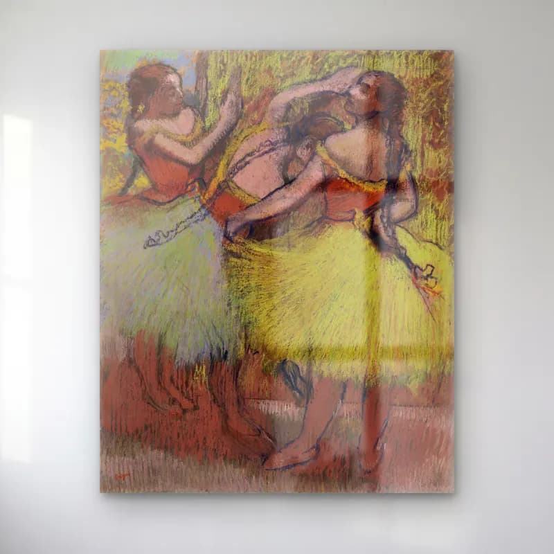 Edgar Degas – Three Dancers with Hair in Braids (Trois danseuses les… cam tablo — Edgar Degas – Three Dancers with Hair in Braids (Trois danseuses les… — empresyonist dansçılar