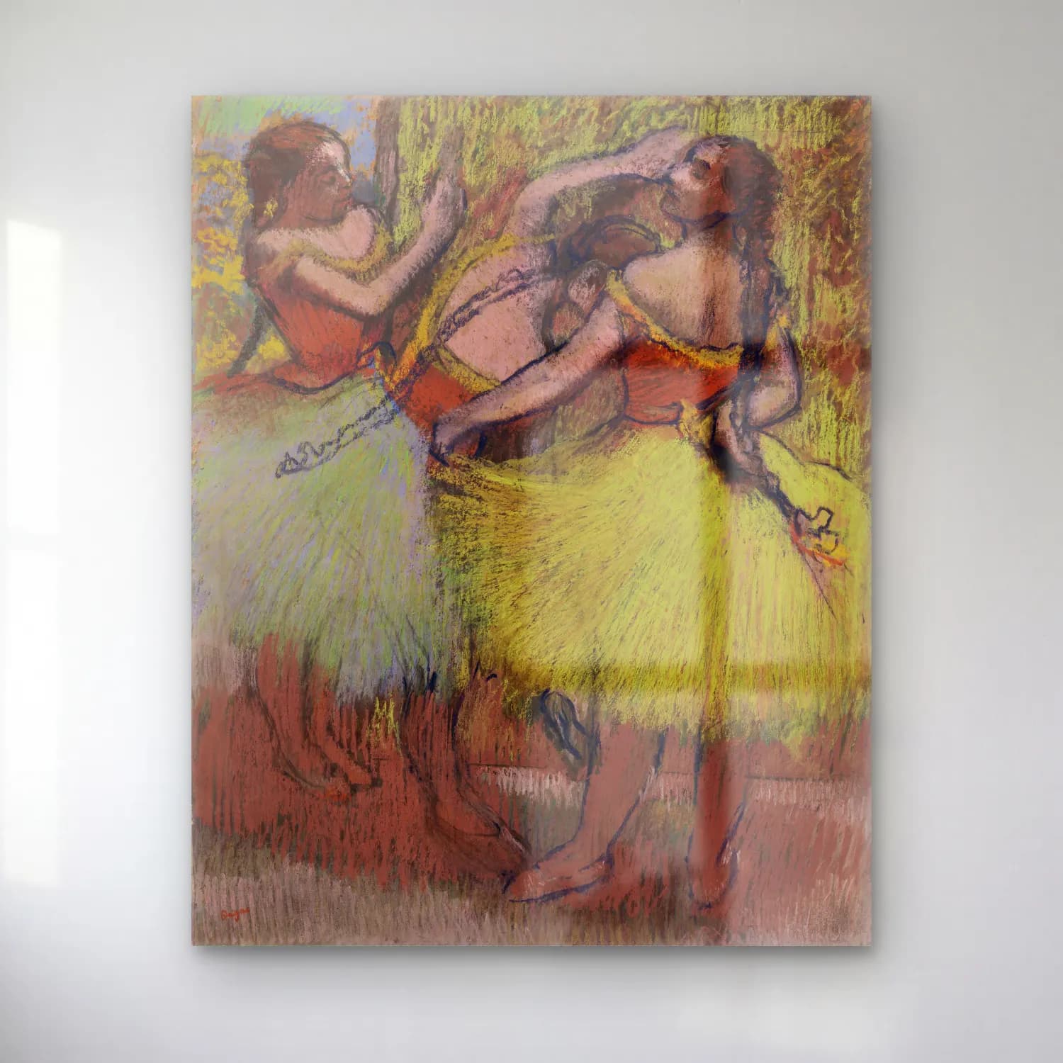 Edgar Degas – Three Dancers with Hair in Braids (Trois danseuses les… cam tablo — Edgar Degas – Three Dancers with Hair in Braids (Trois danseuses les… — empresyonist dansçılar