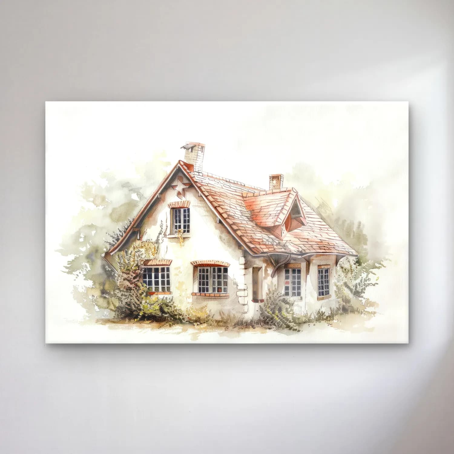 Suluboya Kır Evi No. 33 cam tablo — Suluboya Kır Evi No. 33 — suluboya kır evi