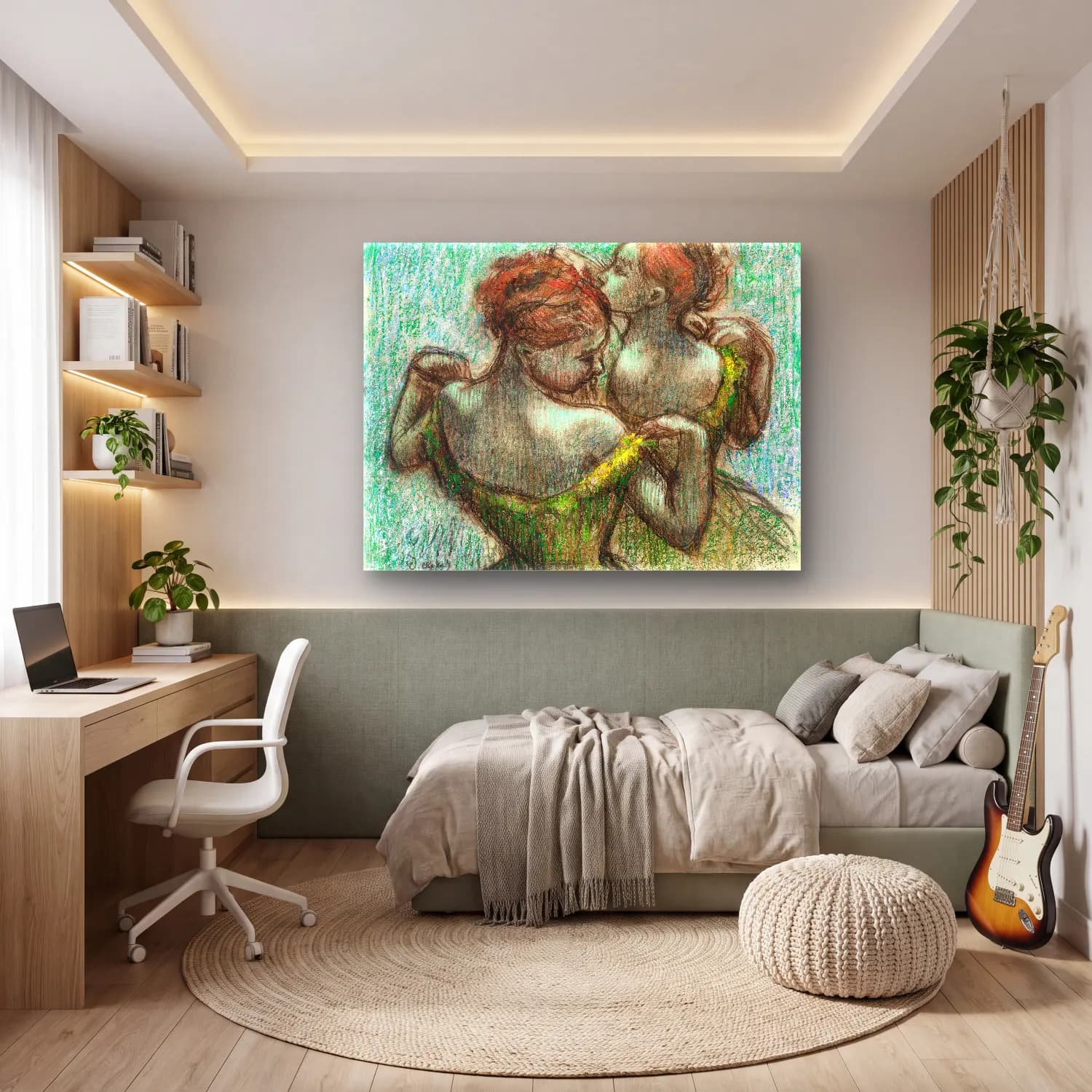 Empresyonist Dansçılar No. 16 cam tablo — genç odasında