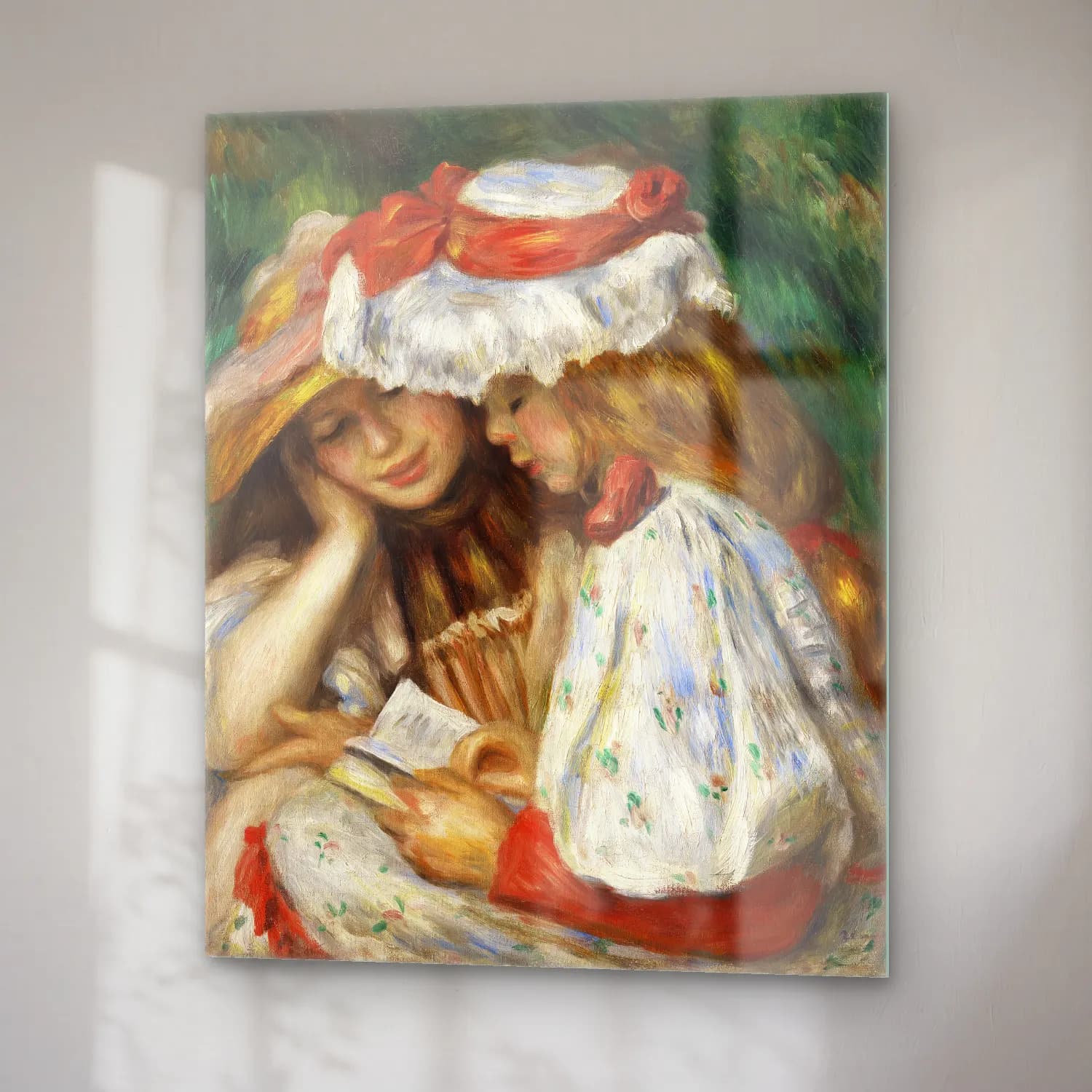 Pierre-Auguste Renoir – Two Girls Reading cam tablo — sağ açıdan görünüm
