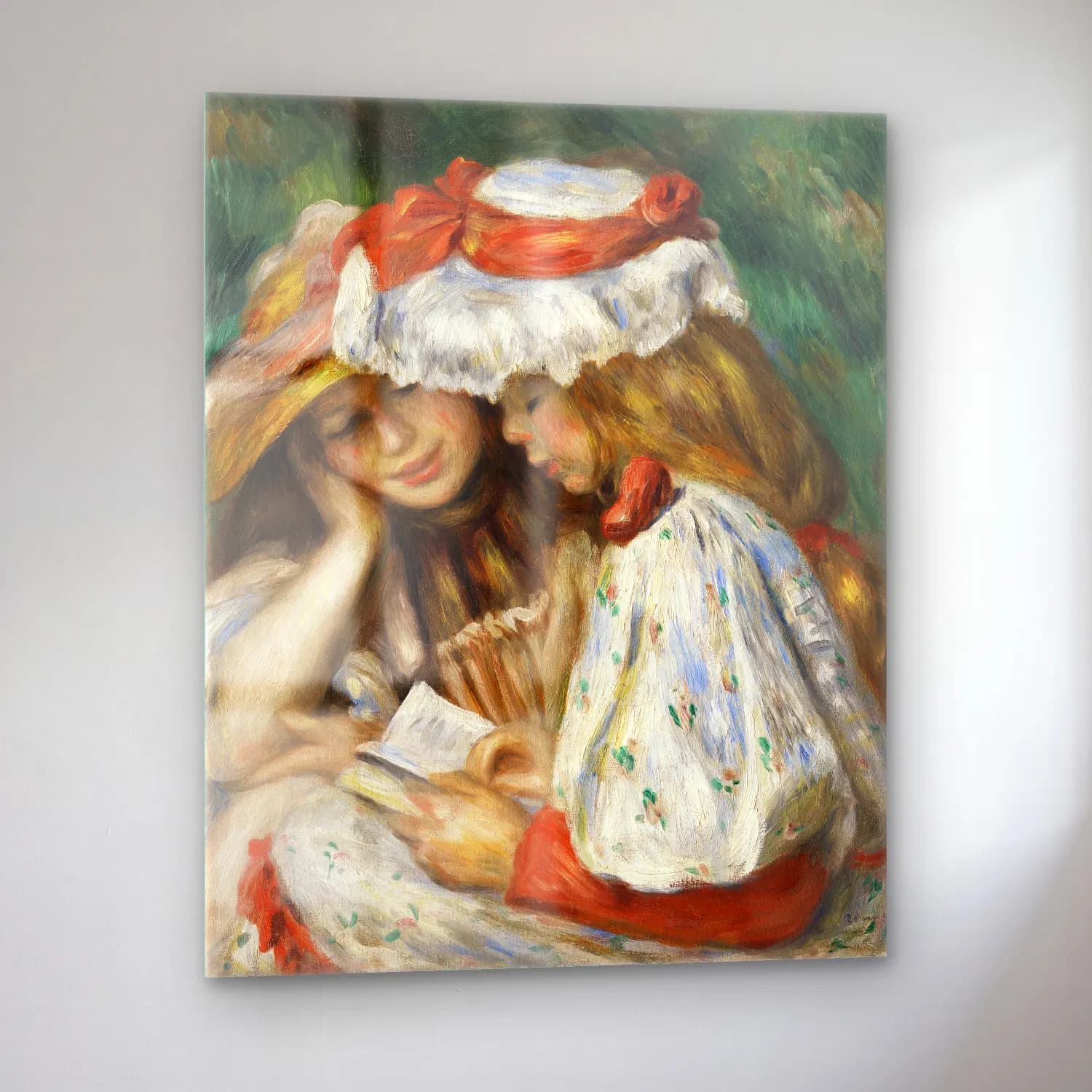 Pierre-Auguste Renoir – Two Girls Reading cam tablo — sol açıdan görünüm