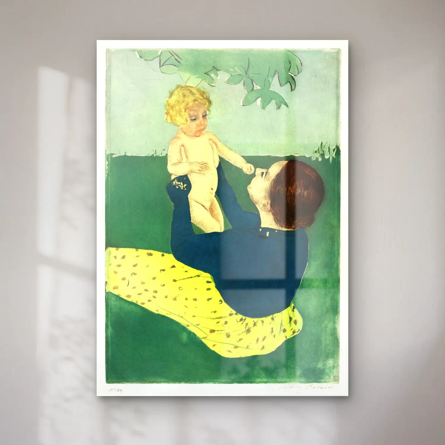 Mary Cassatt – Under the Horse Chestnut Tree cam tablo — Mary Cassatt – Under the Horse Chestnut Tree — vintage anne ve çocuk