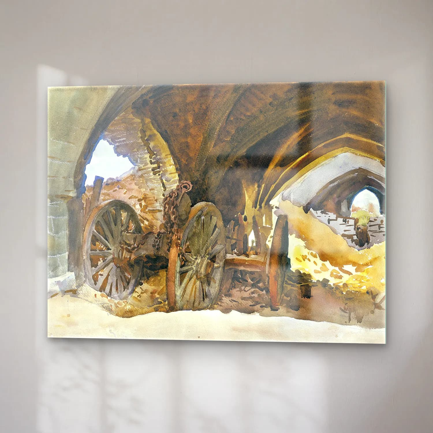 John Singer Sargent – Wheels in Vault – Bej Tonlar cam tablo — sağ açıdan görünüm