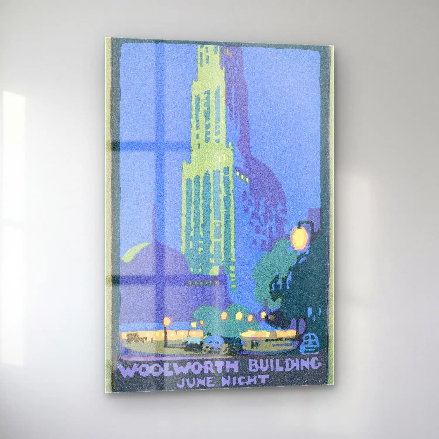 Robinson Elmer – Woolworth Building June Night from Postcards New York… cam tablo — sol açıdan görünüm
