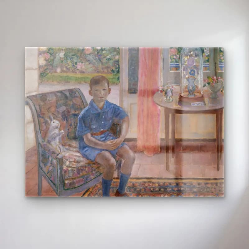 Frederick Carl Frieseke – Youth cam tablo — Frederick Carl Frieseke – Youth — empresyonist vintage i̇ç mekân
