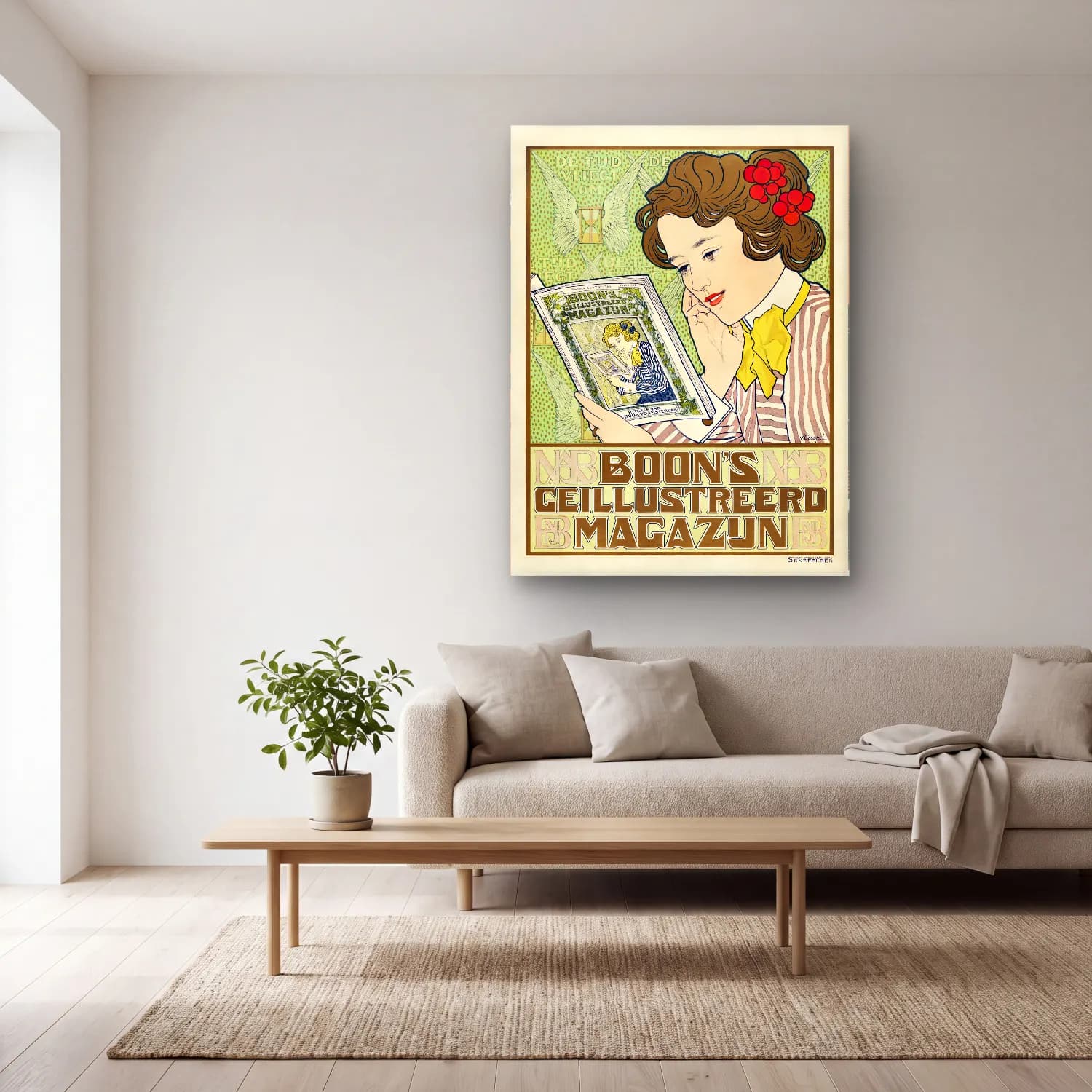 Johann Georg van Caspel – Affiche voor Boon s Geïllustreerd Magazijn cam tablo — açık renk salonda